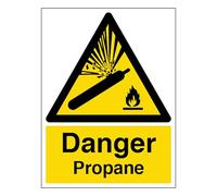 V Safety Danger Propane - Portrait 150 x 200mm - 2mm Rigid Plastic Safety Sign