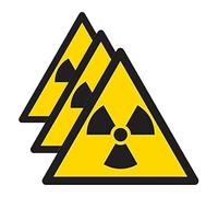V Safety Danger Radiation Risk Warning Sign - 150mm x 200mm - 1mm Rigid Plastic (Pack of 3)