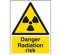V Safety Danger Radiation Risk Warning Sign - 150mm x 200mm - Self Adhesive Vinyl
