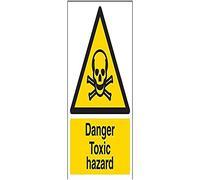 V Safety Danger Toxic Hazard Warning Sign - 150mm x 200mm - 1mm Rigid Plastic