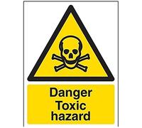 V Safety Danger Toxic Hazard Warning Sign - 150mm x 200mm - Self Adhesive Vinyl