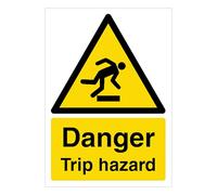 V Safety Danger Trip Hazard - A4 210 x 297 mm (A4) - 1mm Rigid Plastic Safety Sign