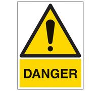 V Safety Danger Warning Caution Symbol Sign - Rigid Plastic 150X200mm (X3)