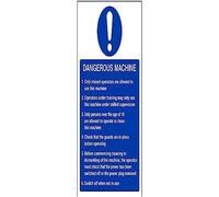 V Safety Dangerous Machine Notice Sign - 200mm x 300mm - Self Adhesive Vinyl