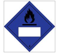 V Safety Dangerous When Wet 4 UN Substance Numbering 100 x 100 mm - 1mm Rigid Plastic Safety Sign