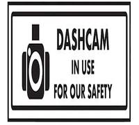 V Safety Dashcam in Use For our Safety Sign - 200mm x 80mm - Window Sticker