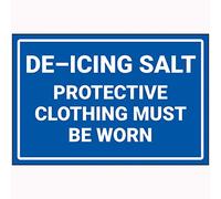 V Safety De-Icing Salt/Wear Protective Clothing Sign - 400mm x 300mm - Self Adhesive Vinyl