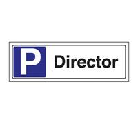 V Safety Director Parking Space Notice Sign - Adhesive Vinyl - 450X150mm (X3)