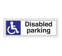 V Safety Disabled Parking - Landscape 300 x 100 mm - Glow In The Dark Self Adhesive Vinyl Safety Sign