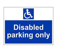 V Safety Disabled Parking Only 600 x 450 mm - 3mm Reflective Aluminium Composite Safety Sign