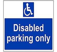 V Safety Disabled Parking Only Sign - 400mm x 300mm - Self Adhesive Vinyl
