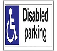 V Safety Disabled Parking Parking Sign - 300mm x 100mm - Self Adhesive Vinyl