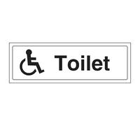 V Safety Disabled Toilet 450 x 150 mm - 2mm Super-Tough Rigid Plastic Safety Sign