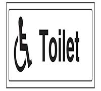 V Safety Disabled Toilet Door Sign - 300mm x 100mm - Self Adhesive Vinyl
