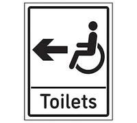 V Safety Disabled Toilets Arrow Left - 200mm x 300mm - 3mm Aluminium Composite