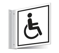 V Safety Disabled Toilets Corridor Sign 150 x 150 mm - 3mm Indoor Palboard Safety Sign