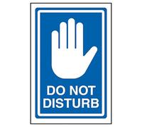 V Safety Do Not Disturb - Blue 150 x 200 mm - Glow In The Dark 1mm Rigid Plastic Safety Sign