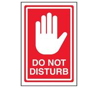 V Safety Do Not Disturb - Red 150 x 200 mm - Self Adhesive Vinyl Safety Sign