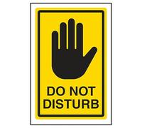 V Safety Do Not Disturb - Yellow 150 x 200 mm - Self Adhesive Vinyl Safety Sign