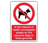 V Safety Do Not Exercise Dogs In These Grounds Sign - 400 x 600 mm - Reflective Aluminium Composite - Prohibition Signage - Made in Britain