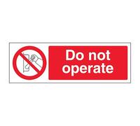 V Safety Do Not Operate - Landscape 300 x 100 mm - 2mm Rigid Plastic Safety Sign