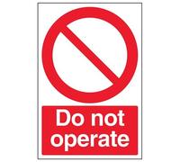 V Safety Do Not Operate Sign - 200mm x 300mm - Self Adhesive Vinyl
