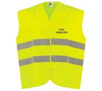 V Safety Dog Handler Hi Vis Vest - Medium/Large - Yellow Safety Vest