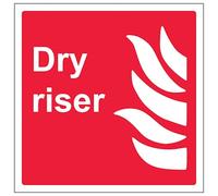 V Safety Dry Riser - Square 150 x 150 mm - 2mm Super-Tough Rigid Plastic Safety Sign