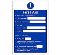V Safety Eco Friendly Fire Action - First Aid Action - 200 x 300 mm Safety Sign