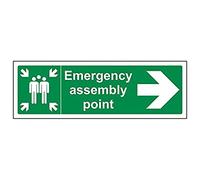 V Safety Eco Friendly Fire Assembly Point - Emergency Assembly Point Arrow Right - 300 X 100mm