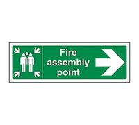 V Safety Eco Friendly Fire Assembly Point - Fire Assembly Point Arrow Right - 450 X 150mm