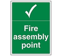 V Safety Eco Friendly Fire Assembly Point - Fire Assembly Point With Tick - 300 X 400mm