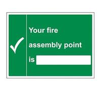 V Safety Eco Friendly Fire Assembly Point - Your Fire Fire Assembly Point Is - 400 X 300mm