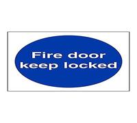 V Safety Eco Friendly Fire Door and Mandatory- Fire Door Keep Locked - 100 X 100 mm Safety Sign