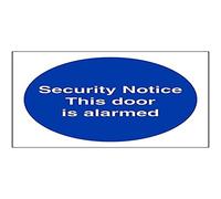 V Safety Eco Friendly Fire Door and Mandatory- Security notice this Door is Alarmed - 150 x 150 mm Safety Sign