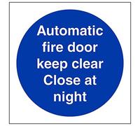 V Safety Eco Friendly Fire Door & Mandatory- Auto. Fire Door Keep Clear Close At Night - 150 X 150mm