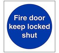 V Safety Eco Friendly Fire Door & Mandatory- Fire Door Keep Locked Shut - 150 X 150mm