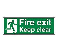 V Safety Eco Friendly Fire Exit - Fire Exit Keep Clear - 600 X 200mm