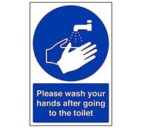 V Safety Eco Friendly Mandatory General - Please Wash Your Hands After Going To Toilet - 200 X 300mm