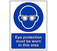 V Safety Eco Friendly Mandatory PPE - Eye Protection Must Be Worn In This Area - 150 X 200mm
