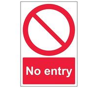 V Safety Eco-Friendly No Entry - Portrait 150 x 200mm - 1mm 100% Recycled Rigid Plastic Safety Sign