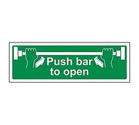 V Safety Eco Friendly Safe Condition Door - Push Bar to Open - 450 x 150 mm Safety Sign