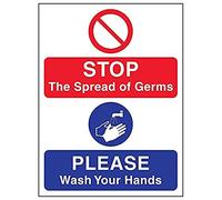 V Safety Eco Friendly Stop The Spread Of Germs - Self Adhesive Vinyl - 200 X 300mm