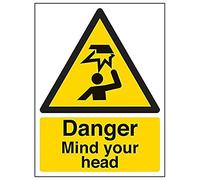 V Safety Eco Friendly Warning General - Danger Mind Your Head - 150 x 200 mm Safety Sign