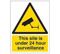 V Safety Eco Friendly Warning Security - this Site is Under 24 Hour Surveillance - 150 x 200 mm Safety Sign