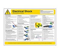 V Safety Electric Shock Guidance Poster - A2 (594 x 420mm)