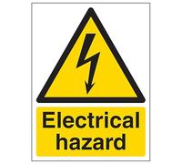 V Safety Electrical Hazard 150 x 200 mm - Glow In The Dark 1mm Rigid Plastic Safety Sign