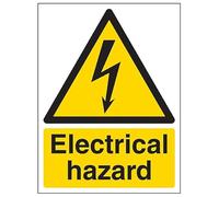 V Safety Electrical hazard - 400x600mm 2mm Rigid Plastic Safety Sign