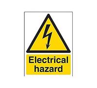 V Safety Electrical Hazard Warning Sign - 150mm x 200mm - Self Adhesive Vinyl