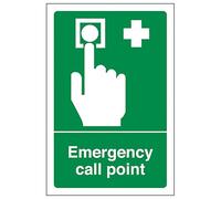 V Safety Emergency Call Point - Portrait 100 x 150 mm - 3mm Aluminium Composite Safety Sign